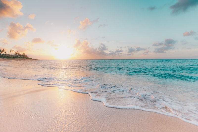 Peaceful uncrowded beach scene